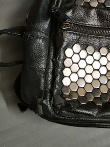 Studded Black Mini Backpack