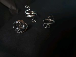 Set of 3 Unique Wire Wrap Rings