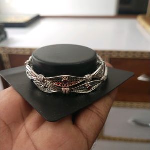 Sterling Pure Silver CZ  Rhodium Bangles 1 Pair