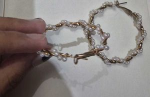Chic Pearl Hoop Earrings