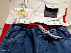 Mickey Mouse T-Shirt &amp; Denim Shorts Set