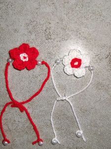 Handmade Crocheted Flower Anklet