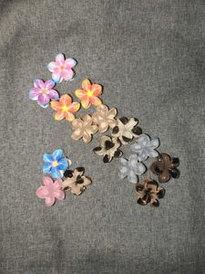 Cute Flower Hair Clips Set of 12 with 3 free clip