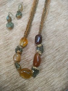 Beaded Necklace &amp; Earring Set