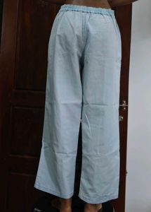 Light Blue Wide Leg Denim Pants