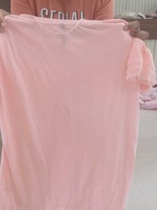 Chic Pink T-shirt with Ruffle Detail