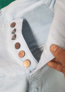 Light Blue Distressed Denim Jeans