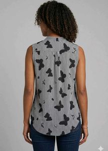 Chic Butterfly Print Sleeveless Top