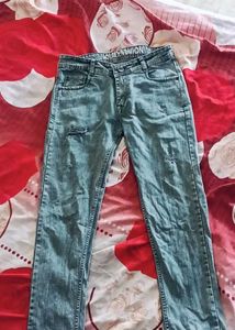 Stylish Distressed Blue Jeans