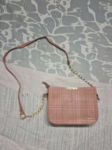 Chic Pink Plaid Crossbody Bag