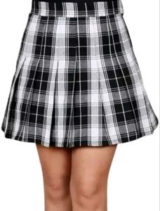 Plaid Pleated Mini Skirt