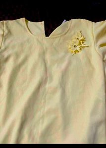 New not used cute yellow ruffle sleeve top