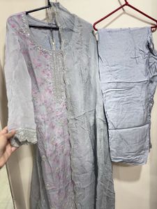 Midnight grey Elegant Women's Kurta Set