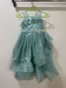 Sparkly Teal Ruffled Gown age 5-6 yrs