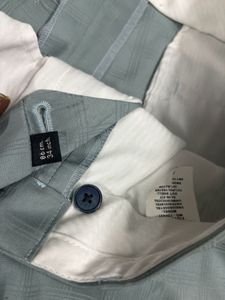 Men's Light Blue Plaid Pant