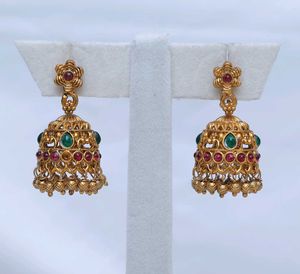 Exquisite Jhumka Earrings with Ruby & Emerald
