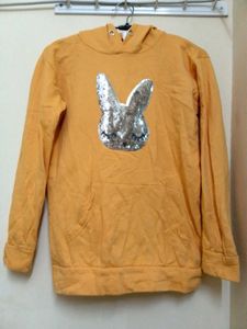Yellow Sequin Bunny Hoodie