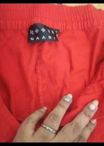 Vibrant Red Slim Fit Pants
