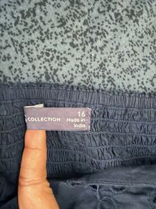 Navy Blue Broderie Anglaise Dress