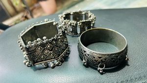3 Oxidized Silver Bracelet