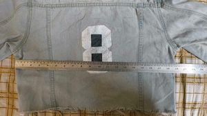 Light Wash Denim Jacket with Patches