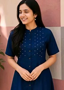 🐚Perl Denim Kurta