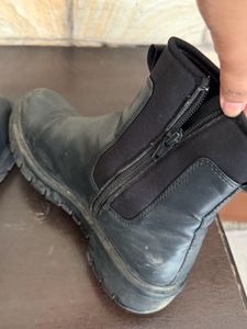 Chunky Boots with Side Zip