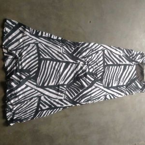 Monochromatic Zebra Print Maxi Dress