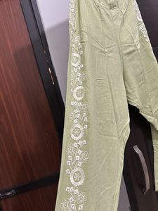 Cotton Thread Work Kurta Pants