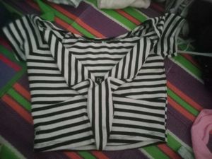 Striped Bow Crop Top