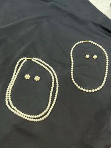 set of 2 Elegant Pearl Necklace and Earring