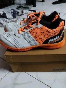 Men's White &amp; Orange Circket Sport Shoes
