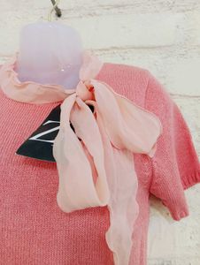 Pink Short Sleeve Knit Top