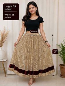 Golden Lace Ethnic Skirt