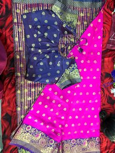 Pink &amp; Blue Saree