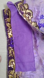 Lavender Floral Embroidered Saree