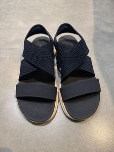 Navy Blue Strappy Flat Sandals