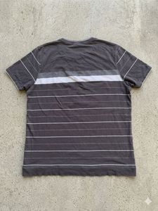 Charcoal Gray Multi-Stripe Crewneck T-Shirt