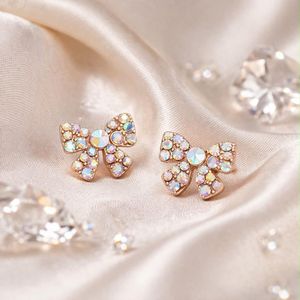 Sparkling Bow Stud Earrings