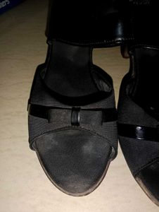 Black Heels with Bow Detail