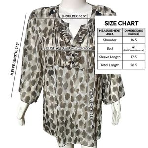Chic Leopard Print Ruffled Tunic Top