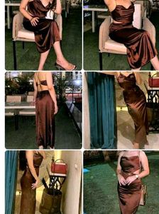 Brand New (Urbanic) Coffee Brown Satin Slip Dress