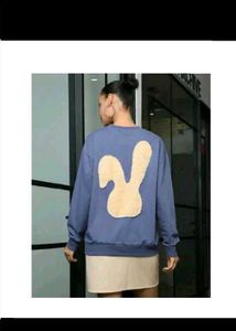 Blue Crewneck Sweatshirt with Detail