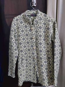 Patterned Button-Down Coat