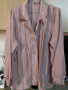 Elegant Pink Lace Detail shirt