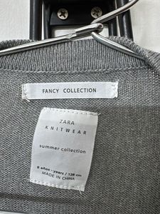 ZARA Grey Longline Cardigan with Pockets