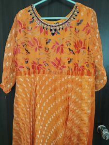 Vibrant Orange Ethnic Gown