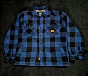 Dickies Men's Blue Plaid Flannel Jacket