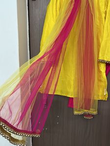 silk Vibrant Yellow Kurta Set for 6-8 yr