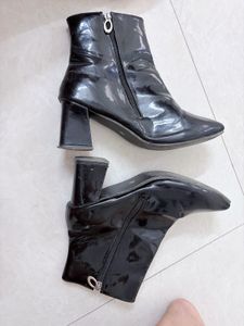 Sleek High Gloss Ankle Boots
